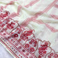 White Faux Georgette Mirror Work Saree