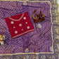 Purple Bandhani Print Chinon Silk Saree