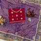 Purple Bandhani Print Chinon Silk Saree
