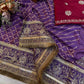 Purple Bandhani Print Chinon Silk Saree