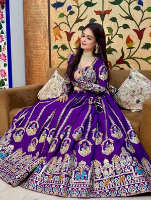 Royal Embroidered Lehenga Set for Wedding and Festive Wear