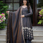 Charcoal Vichitra Silk Anarkali Palazzo Set