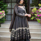 Charcoal Vichitra Silk Anarkali Palazzo Set