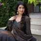 Charcoal Vichitra Silk Anarkali Palazzo Set