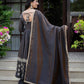 Charcoal Vichitra Silk Anarkali Palazzo Set