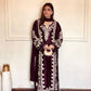 Navy Embroidered Kaftan Suit
