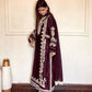 Navy Embroidered Kaftan Suit