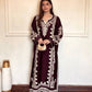 Navy Embroidered Kaftan Suit
