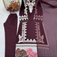 Navy Embroidered Kaftan Suit