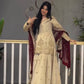 Ivory Chinon Kurta Skirt Set with Dupatta