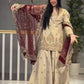 Ivory Chinon Kurta Skirt Set with Dupatta