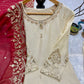 Ivory Chinon Kurta Skirt Set with Dupatta