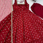 Maroon Jacquard Anarkali Suit with Dupatta