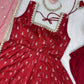 Maroon Jacquard Anarkali Suit with Dupatta