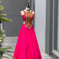 Rani Pink Mirror Work Lehenga Choli