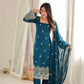 Crimson Sequin Beaded Kurta Suit