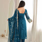 Crimson Sequin Beaded Kurta Suit