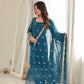 Crimson Sequin Beaded Kurta Suit