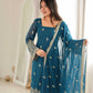 Crimson Sequin Beaded Kurta Suit