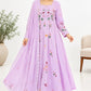 Mul Chanderi Embroidered Anarkali Set