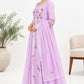 Mul Chanderi Embroidered Anarkali Set