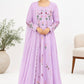 Mul Chanderi Embroidered Anarkali Set