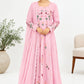 Mul Chanderi Embroidered Anarkali Set