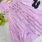 Mul Chanderi Embroidered Anarkali Set