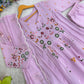 Mul Chanderi Embroidered Anarkali Set