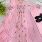 Mul Chanderi Embroidered Anarkali Set
