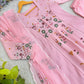 Mul Chanderi Embroidered Anarkali Set