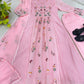 Mul Chanderi Embroidered Anarkali Set
