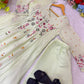 Mul Chanderi Embroidered Anarkali Set
