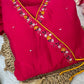 Pink Roman Silk Angrakha Anarkali Set