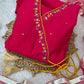 Pink Roman Silk Angrakha Anarkali Set