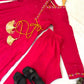Pink Roman Silk Angrakha Anarkali Set