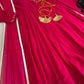Pink Roman Silk Angrakha Anarkali Set