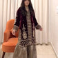 Embroidered Velvet Kurta Sharara Set