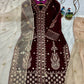 Embroidered Velvet Kurta Sharara Set