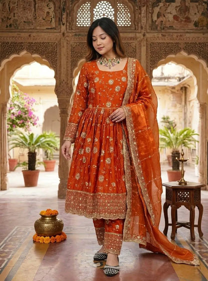Floral Sequin Anarkali Suit