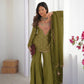 Designer Embroidered Silk Palazzo Suit with Dupatta