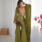 Designer Embroidered Silk Palazzo Suit with Dupatta