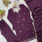 Wine Roman Silk Kurta Palazzo Set
