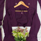 Wine Roman Silk Kurta Palazzo Set