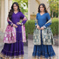 Tiered Rayon Anarkali with Jacquard Dupatta