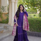 Tiered Rayon Anarkali with Jacquard Dupatta