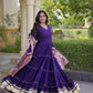 Tiered Rayon Anarkali with Jacquard Dupatta