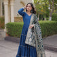 Tiered Rayon Anarkali with Jacquard Dupatta
