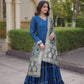 Tiered Rayon Anarkali with Jacquard Dupatta