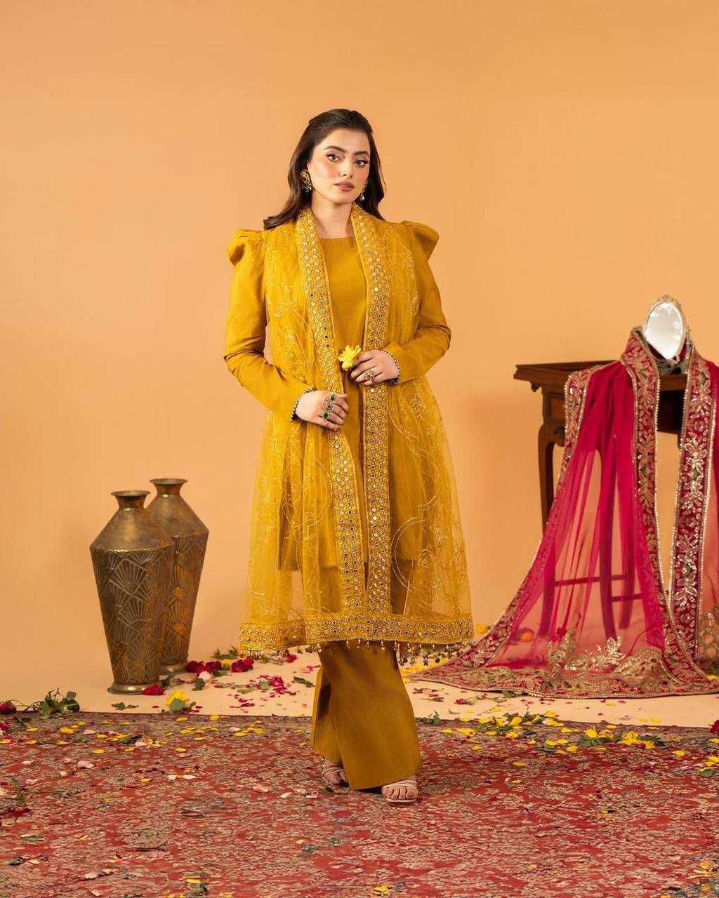 Crepe Silk Kurta with Farshi Salwar Suit